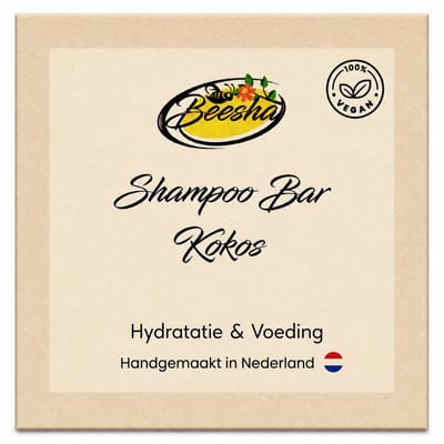 Beesha - Shampoo Bar Kokos - Vegan - Sulfaatvrij - Parabeenvrij - CG Proof