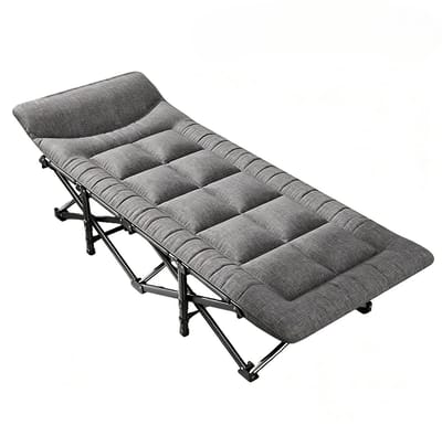 DailyDamaar tuinstoel - Campingstoel - Ligbed - Loungestoel - Ligstoel - Opklapbaar bed - Comfortabele ligging - 190x65 cm - Grijs