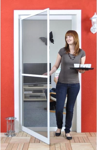 Premium vliegenhor voor deuren - Insectenbescherming van aluminium en glasvezel 100 x 210 cm