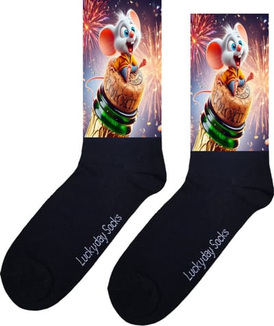 Muis sokken - Verjaardags cadeau - Feest sokken - grappige sokken - Print sokken - vrolijke sokken - valentijn cadeau - Kerstcadeau - Kerstkado - leuke dames en heren sokken - moederdag - vaderdag - Sokken waar je vrolijk van wordt - Maat 37-44