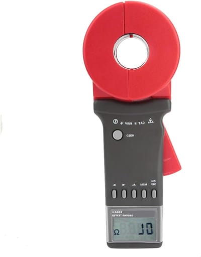 Grondtester Klem - Aardweerstandsmeter Lusweerstandstester - Elektrische Metingen - Zelftest in 0.5 Seconde - 0.01-200 Ohm - Zwart