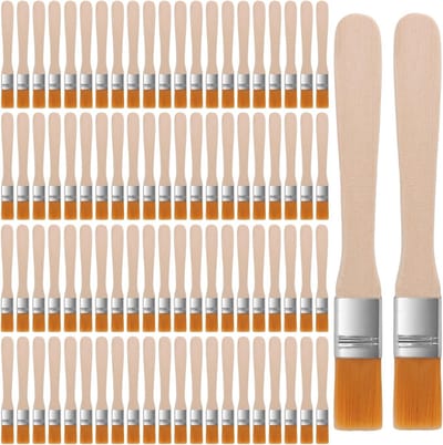 Kleine Verfkwasten 0.5 Inch, 100 Stuks, 15mm Houten Handvat voor Muurverf en Detailwerk