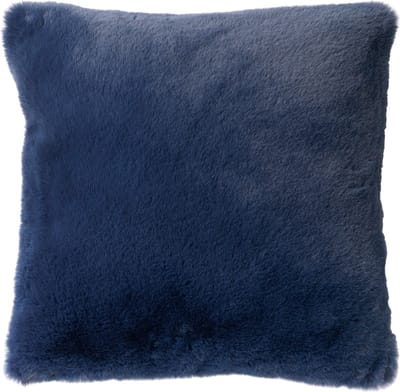 Dutch Decor ZAYA - Sierkussen 45x45 cm - bontlook - effen kleur - Insignia Blue - donkerblauw - Inclusief binnenkussen - Luxe kussens voor woonkamer & bank