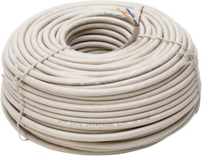 ValeDelucs Internetkabel 305 meter - CAT5e FTP Ethernet kabel op Rol RJ45 - Patchkabel LAN Cable Netwerkkabel Zonder Connector Stekker - Grijs