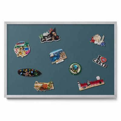 Tulup Magneetbord met Zilveren Frame - Maritiem Magnetisch Bord in Verschillende Kleuren - 60 cm x 40 cm - Donkerblauwe kleur - Magnetisch Bord Kindvriendelijk - Memobord Magnetisch - Magnetisch Bord Rechthoekig