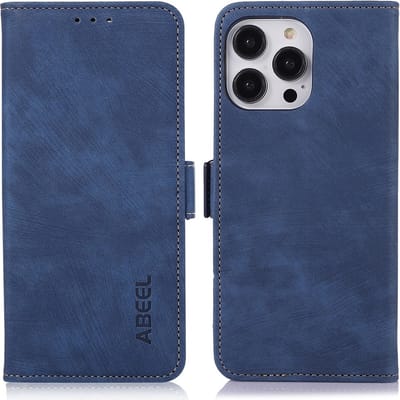 Abeel-iPhone 15 Pro Max - Lederlook - Bookcase - Blauw