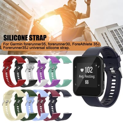 Bracelet de Sport en Silicone pour Montre Garmin Forerunner35 Forerunner30 ForeAthlete 35J Forerunner35J Black orange