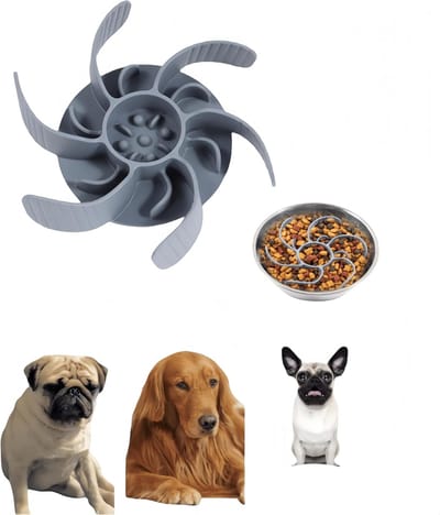 Famanu – Anti-schrokinzetstuk voor honden - verstelbare langzame voederkom - bevordert gezonde voeding en langzame spijsvertering - antislip - geschikt voor kommen met een diameter van meer dan 12 cm