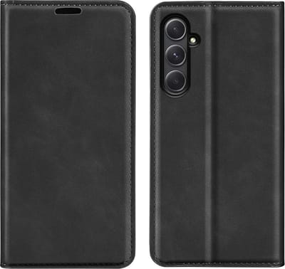 MobyDefend Hoesje - Geschikt voor Samsung Galaxy A55 - Luxe Wallet Bookcase (Magnetische Sluiting) - Zwart