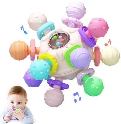 Namajunas - Baby speelgoed - Montessori Sensorisch Speelgoed - Bitey - Rammelaar - Bijtring Baby - Montessori Speelgoed - Grijp- en Bijtspeelgoed - Babyshower Cadeau - Spelen en ontdekken - Geschikt voor baby's van 3 maanden tot 2 jaar