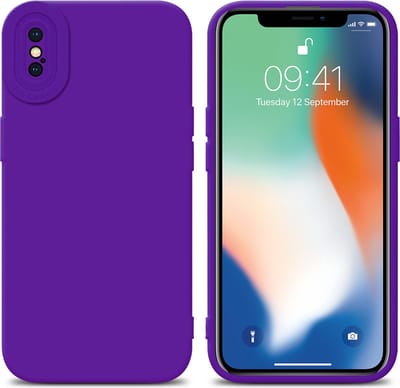 Cadorabo Hoesje geschikt voor Apple iPhone X / XS in FLUID DONKER PAARS - Beschermhoes gemaakt van flexibel TPU silicone Cover Fluid Case