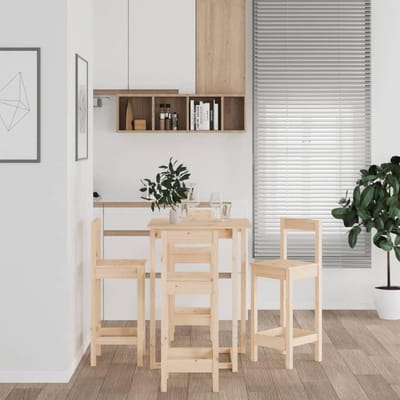 Tuinbar set - Buitenbar meubels - Gezellig buiten zitten - Massief grenenhout - 80x80x110 cm - Natuurlijk hout