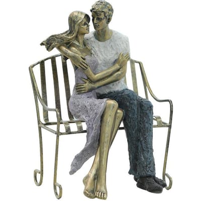 Style Européen Vintage Design Créatif Couple Résine Imitation Bronze Figure Sculpture Ornement Maison Salon Pièce Décoration Moule gray