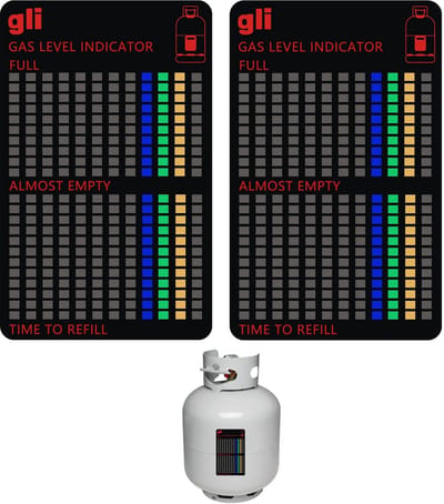 Dailygoods- Gasniveau-indicator Magnetisch - Herbruikbare Vulniveauindicator - Propaan/Butaan - Voor Thuiskeuken/Buitenbarbecue - Geschikt voor Camping - Krachtig en Flexibel - Vulniveau-indicator