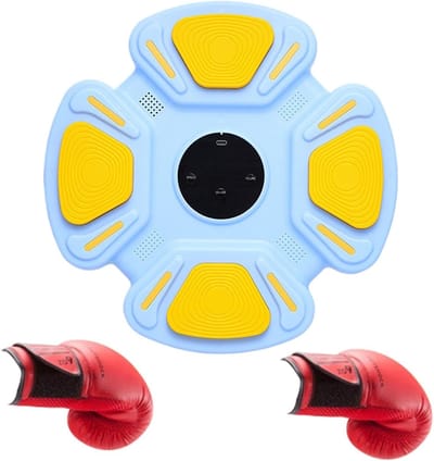 Muziek Boksmachine - Wandtrainer Interactief - Fitness Thuis - App Connectie Feedback - 32x32x5 cm - Blauw