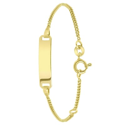 Lucardi Meisjes Armbandje met hanger met plating - Staaf - Cadeau - Echt Zilver - Goudkleurig
