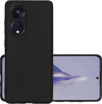 Hoesje - Geschikt voor OPPO Reno 8T 4G - Sterk & Shockproof - Hoes Cover - Siliconen Case - Zwart