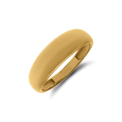 Lucardi Dames 14 karaat geelgouden ring breed - Ring - 14 Karaat Goud - Goud - 17 / 53 mm
