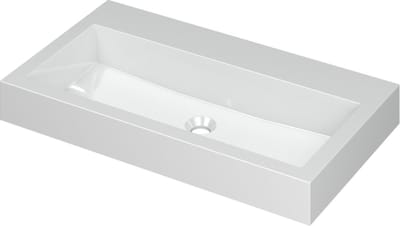 INK Momento wastafel polystone zonder kraangat 80 x 9 x 45 cm, glans wit
