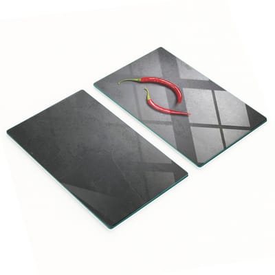 Duurzame en stijlvolle glazen snijplanken met chilipeperpatroon, 2x30x52 cm