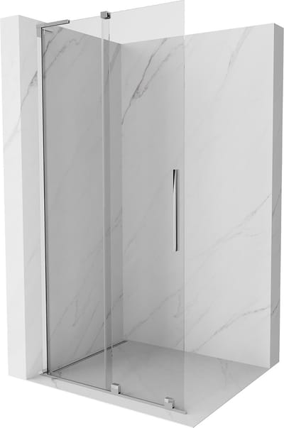 Mexen Velar L schuifbare douchewand Walk-in 110 x 200 , transparant 8 mm, chroom - 871-110-003-03-01