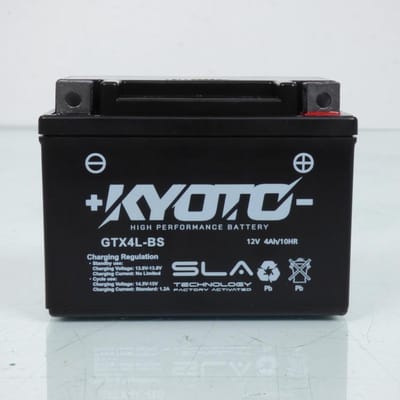 Batterie SLA Kyoto pour Scooter MBK 50 Ns N Nitro Naked 2013 à 2018 YTX4L-BS SLA / 12V 3Ah Neuf