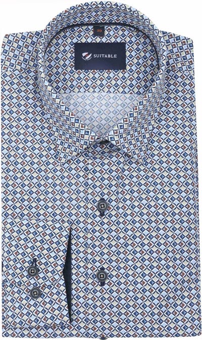 Suitable Overhemd Brown Sand - Maat 39 - Heren - Casual Shirt