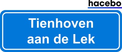 Hacebo - Plaatsnaam Sticker - 29x10 CM - Tienhoven aan de Lek sticker - Verkeersborden sticker - grappige cadeaus - Tienhoven aan de Lek