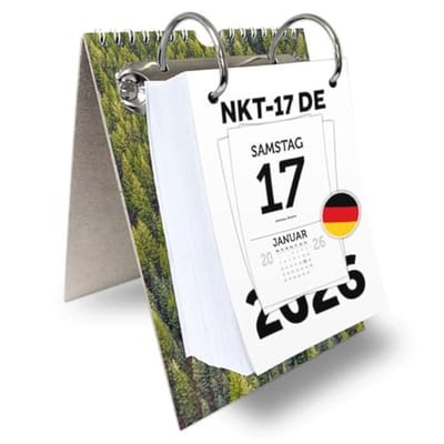 Duitse kalender 2026 - Minimalistische tafelkalender en wandkalender met grote cijfers