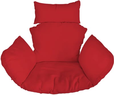 FEROCITY - Hangstoel Kussen XXL - Hangstoelkussen - Tuincocon Kussen - Schommelkussen - Polyester - Rot