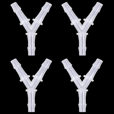 Y-vormige 3-weg luchtpomp connector voor aquaria - 4 stuks, plastic slangverbinder voor 3/16 inch luchtslang, ideaal voor luchtcirculatie en aquariumaccessoires