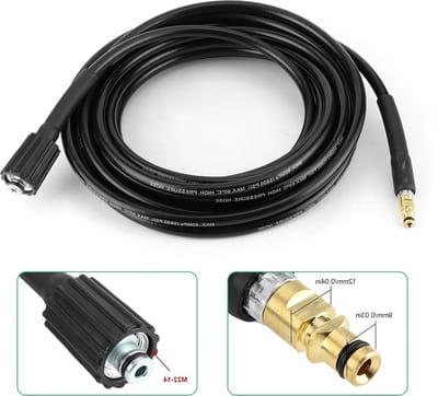 15 m hogedrukreinigingsslang 40 MPa 5800 PSI autowassen waterreiniging autoreinigingsbuis - geschikt voor Karcher K2 K3 K4 K5
