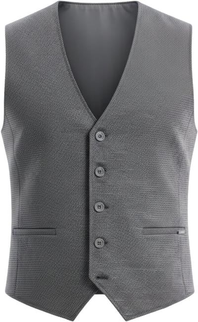 OMBRE Gilet - Slim Fit - Knopen - Gemeleerd Grafiet M