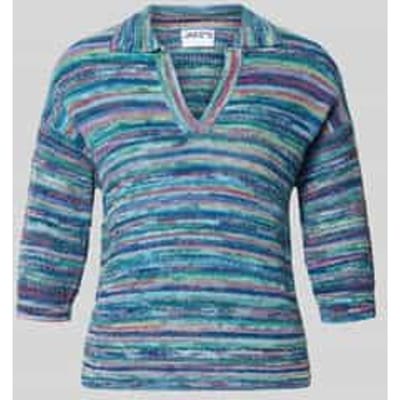 Gebreide pullover met V-hals en 3/4-mouw
