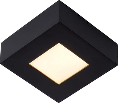 Lucide BRICE-LED - Plafonnière (Plafondlamp) Badkamer - LED Dimbaar - 1x8W 3000K - IP44 - Zwart