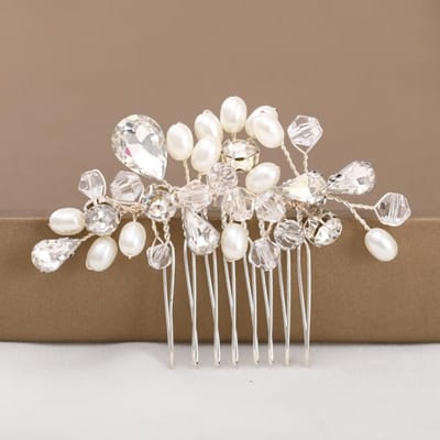 Kristal Parel Kleine Haar Kam Haar Sieraden Voor Vrouwen Meisje Decoratie Kam Sieraden Haarclips Kam brown