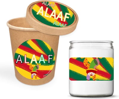 Carnaval - Cadeautje - Kado Prins - Prinses - Rood Geel Groen - Clown - Feest - Kaars - Potje