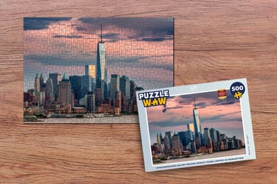 Puzzel Zonsondergang bij het nieuwe World Trade Center in Manhattan - Legpuzzel - Puzzel 500 stukjes