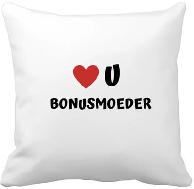Akyol - love u bonusmoeder Kussen hoes - Mama - de liefste bonusmoeder - moeder cadeautjes - moederdag - verjaardag - geschenk - kado - 40 bij 40 cm