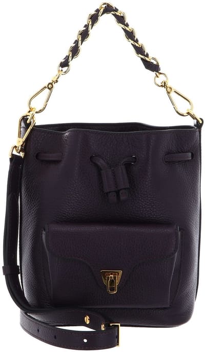 COCCINELLE Leren schoudertas Beat Generatio Bucket Bag Prune donkerpaars