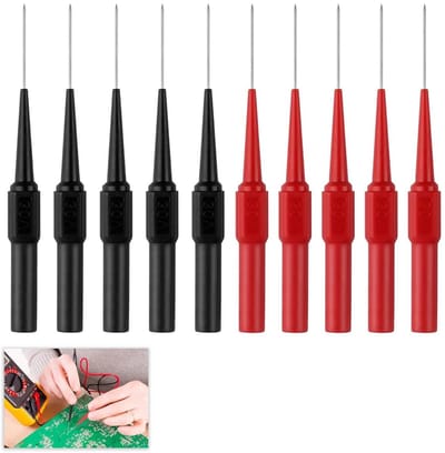 Multimeter Testsondes - Testklemmen Sondes - Elektrische Metingen Uitvoeren - 07 mm Dunne Aanraakpunten - 10 stuks - Rood