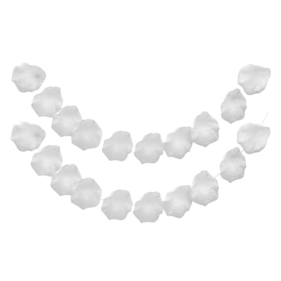 Chaks Rozenblaadjes slinger - 2x - wit - 10 bladeren - bruiloft/Valentijn - 180 cm - feest slinger -