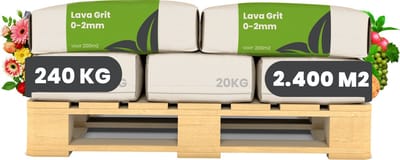 Lavagruis uit Eifel Oergesteente (240kg, 2400m2) - Lavakorrels - Lavameel - Bodemverbeteraar - Lava Meel - Met Silicium - Grof Lavameel 0-2mm - Organifer