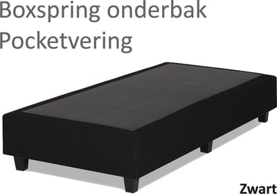 Boxspringonderbak Pocketvering, 80 x 200cm, Zwart | Losse boxspring | Boxspring bedbodem | Boxspring onderstel | Pocketboxspring | Boxspring zonder matras