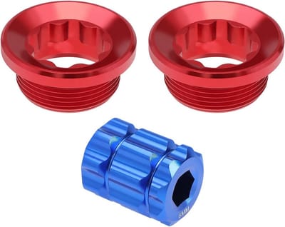 Dailygoods- Crankcover Set - 2x M20 Crank Covers - Crank Cover Installatie Tool - Aluminiumlegering - Lichtgewicht - Rood - Crankdop
