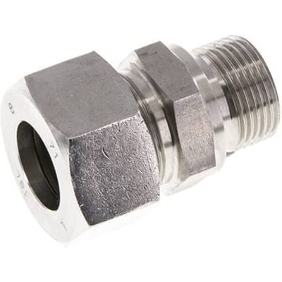 M22x1.5 Buitendraad x 18L RVS Rechte Snijring Koppeling 315 Bar DIN 2353 - FL2S-MC-ST-M22-18-L