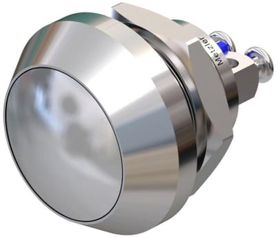 Drukknop 12mm - Schakelaar Gebogen - Industriële Besturing - Roestvrij Staal IP67 - 12mm Inbouw - Metaal