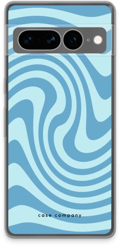 Case Company® - Hoesje geschikt voor Google Pixel 7 Pro hoesje - Swirl Blauw - Soft Cover Telefoonhoesje - Bescherming aan alle Kanten en Schermrand