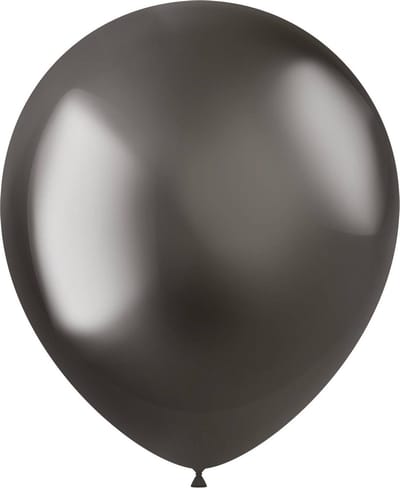 Folat - ballonnen Intense chrome grey 33 cm -10 stuks