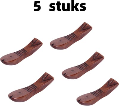 5 stuks - Eetstokjeshouder - Eetstokjessteun - Antieke gelakte visvormige eetstokjeshouder - Draagbaar - Houten eetstokjeshouder - Bestekrek voor thuis, keuken en eetkamer - 7 cm * 1,7 cm - Bruin